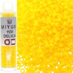 Miyuki Delica Seed Beads 11/0 Matte Opaque Canary Yellow DB1582 7.2 Grams