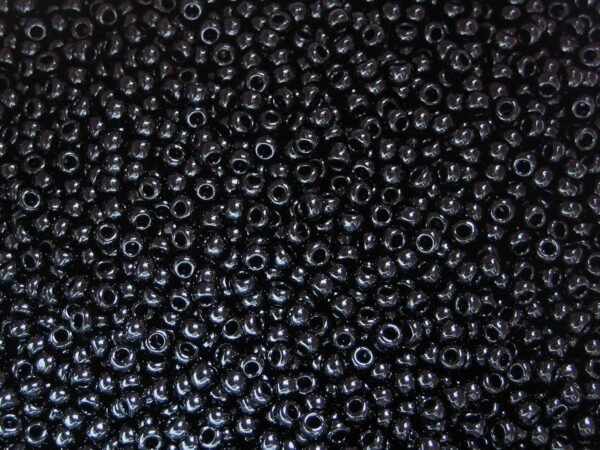 15/0 Toho Japanese Glass Seed Beads - Jet Black Opaque #49 (14g Tube)